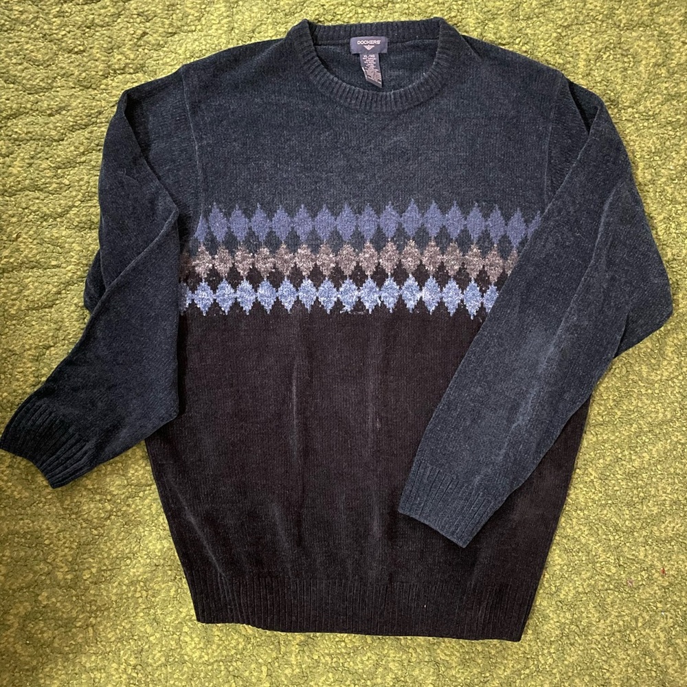 Dockers Velour Argyle Sweater - Picture 2 of 10